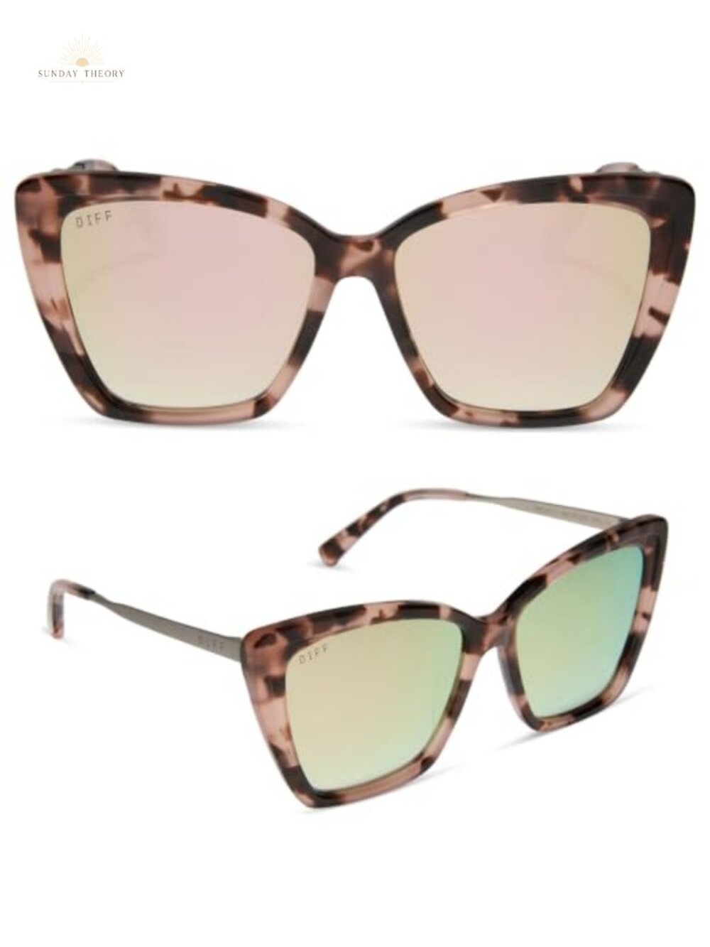 Designer Cat Eye Sunglasses, Polarized, UV Protection, Acetate Frame